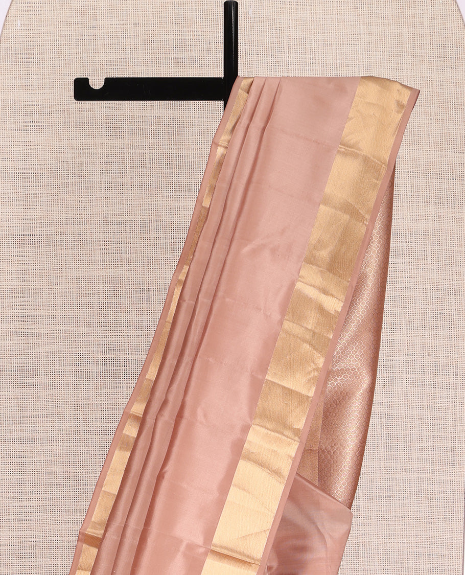 Pale Brown Plain Kanchipuram Silk Saree