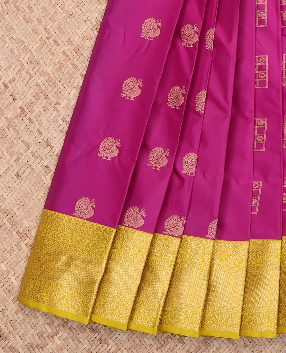 Magenta Contrast Budget Silk Saree