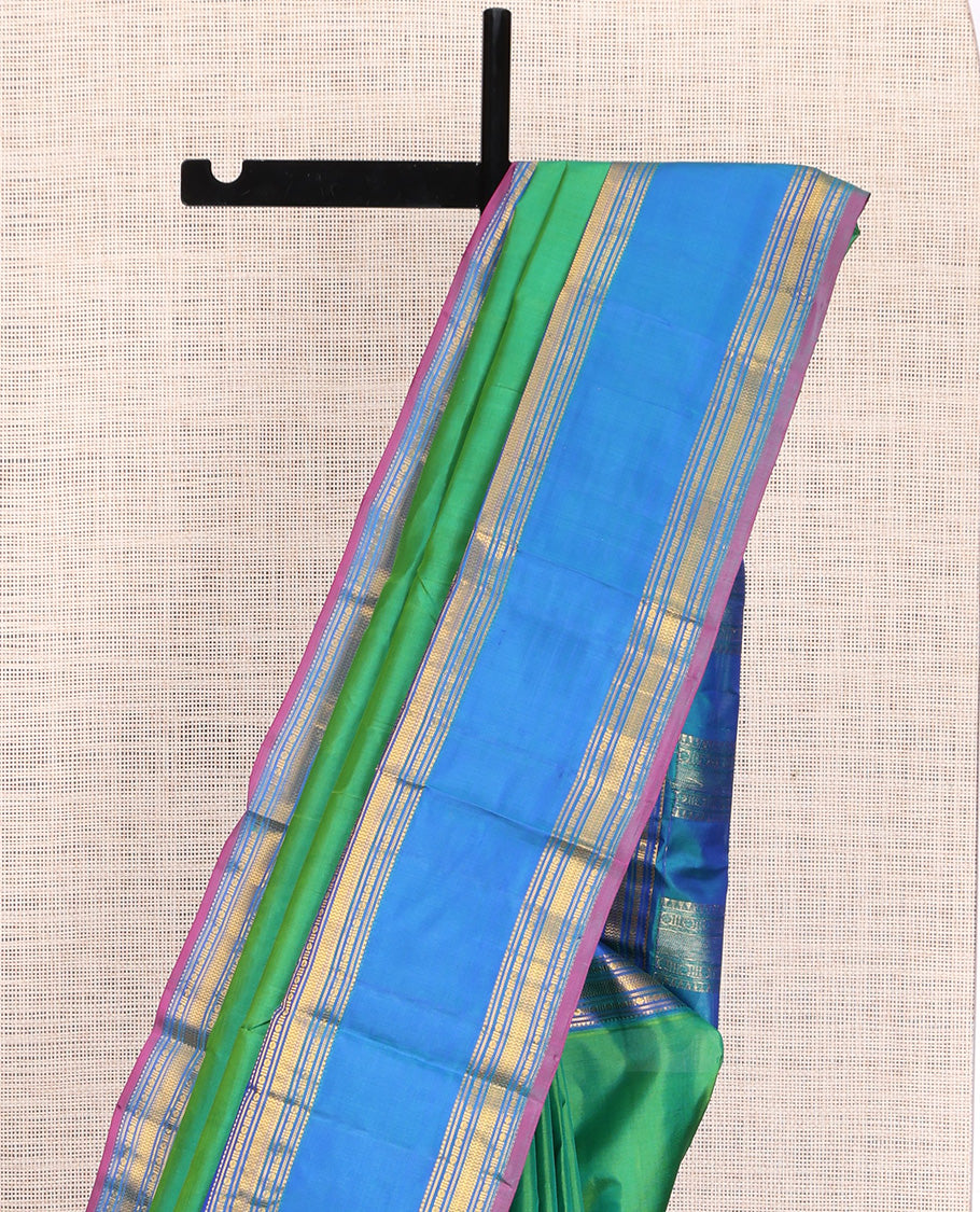 Green Plain Kanchipuram Silk Saree