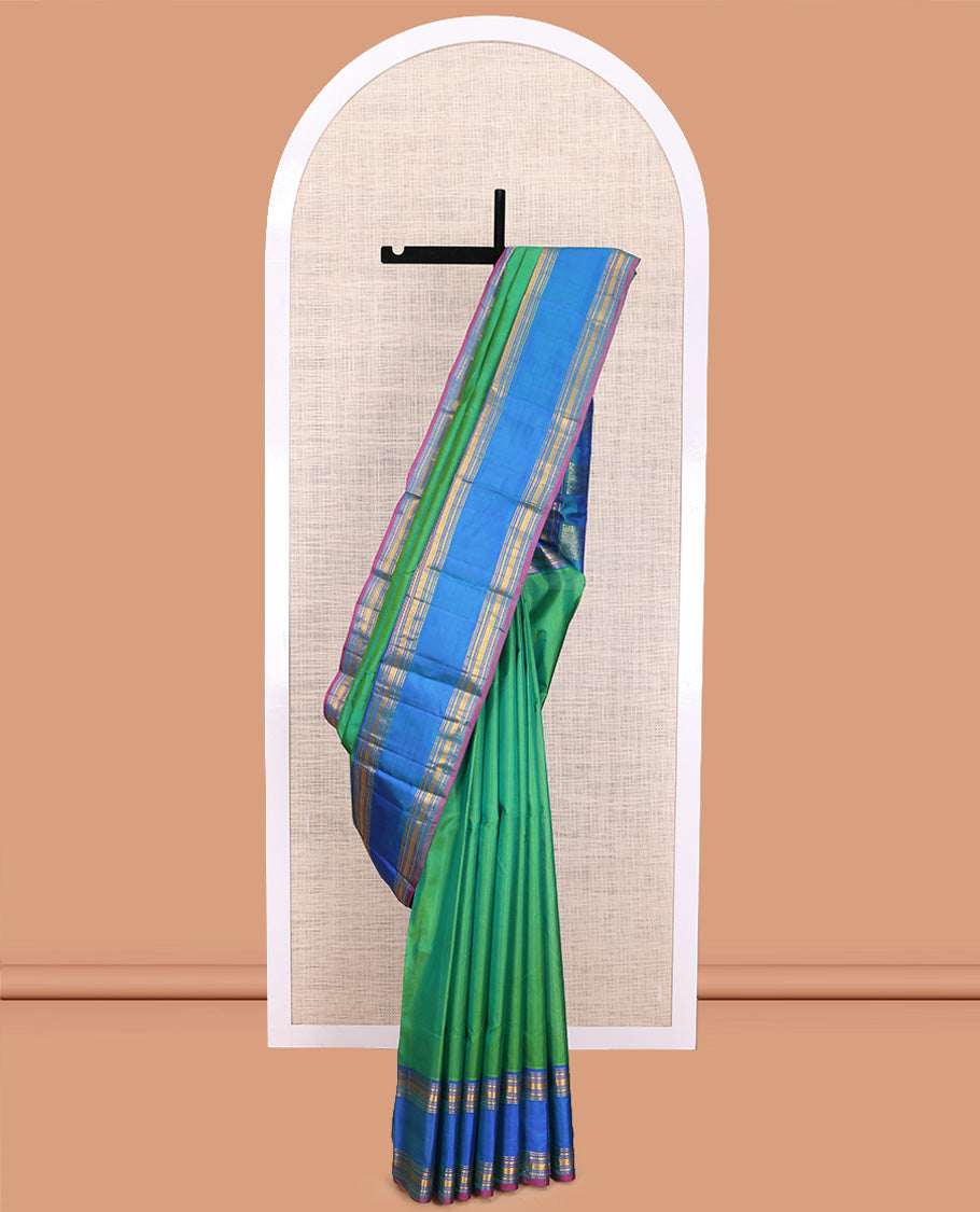 Green Plain Kanchipuram Silk Saree