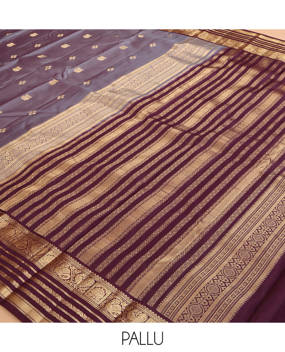 Grey Kanchipuram Silk Saree