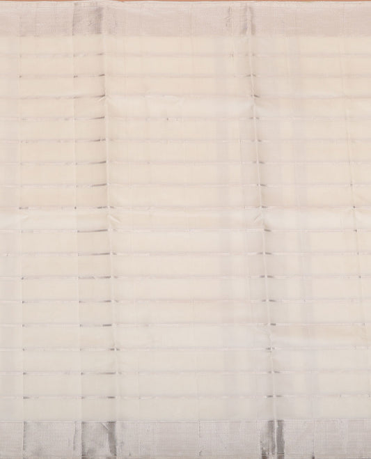 Cream zari Muthu kattam pure-silk double-layered dhoti with self-zari border of Muthu & ara maadam designs