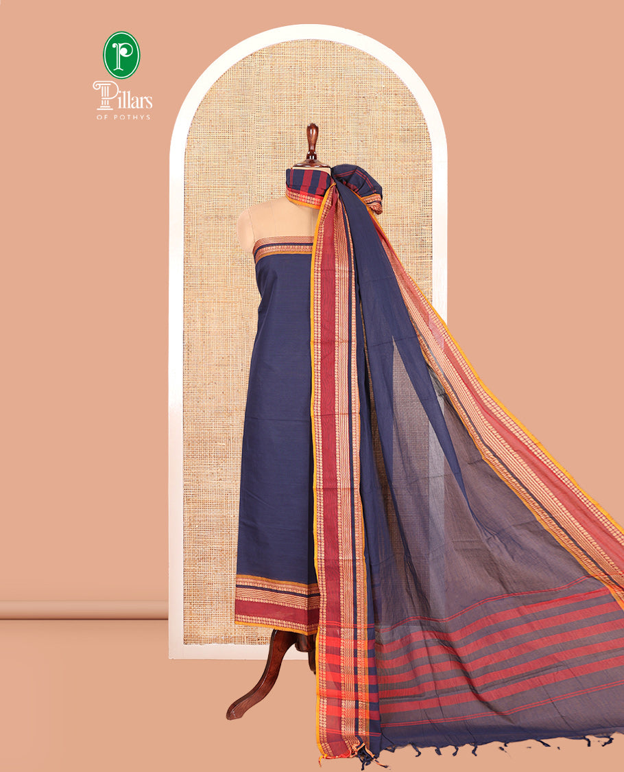 Royal Blue Mercerised Cotton Material Chudidar Set