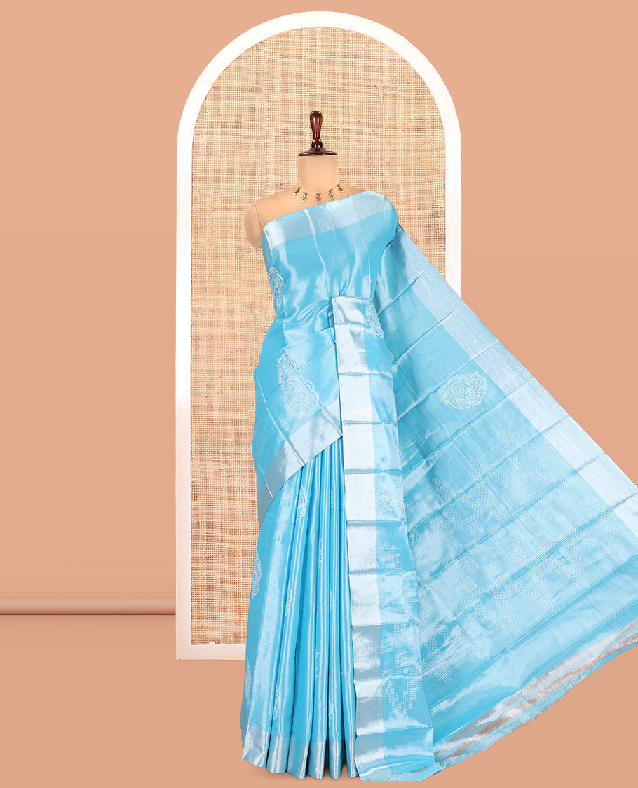 Blue Tissue Saree