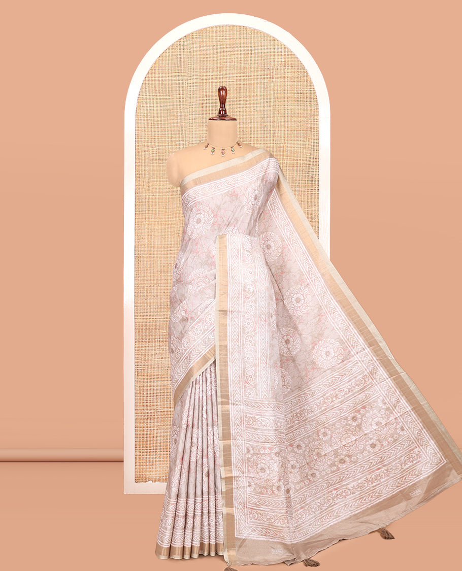 Chikku Manipuri Tussar Saree