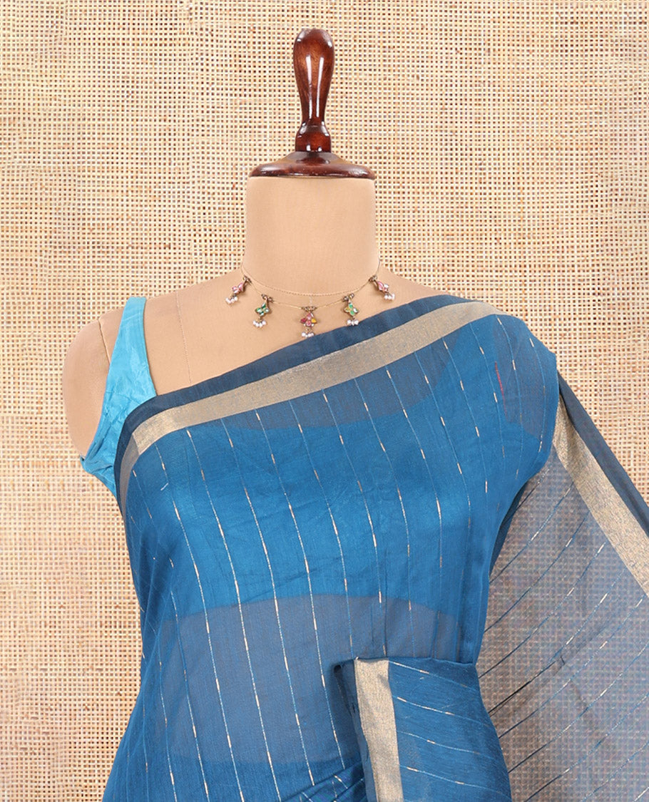 Blue Munga Cotton Saree