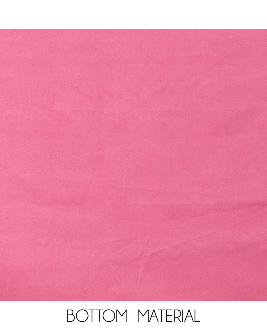 Onion pink lucknowi design, mango design embroidery georgette chudidhar material top with american crepe pant & chinnon material digital print, mirror work,lace border dupatta