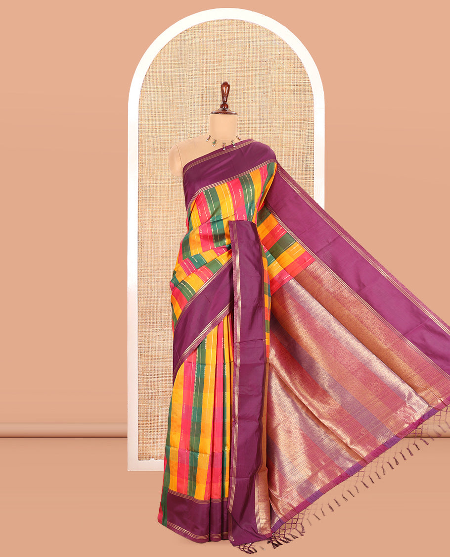 Purple Fancy Softy Silk Saree