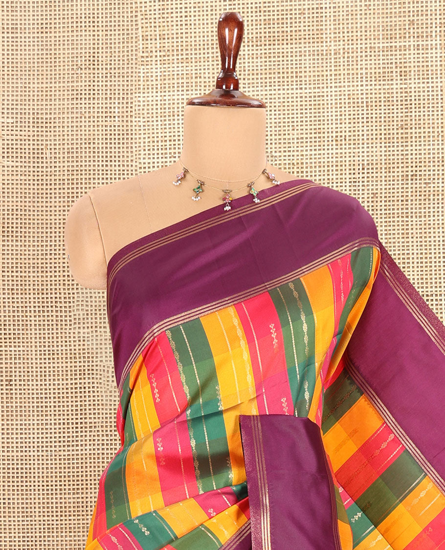 Purple Fancy Softy Silk Saree