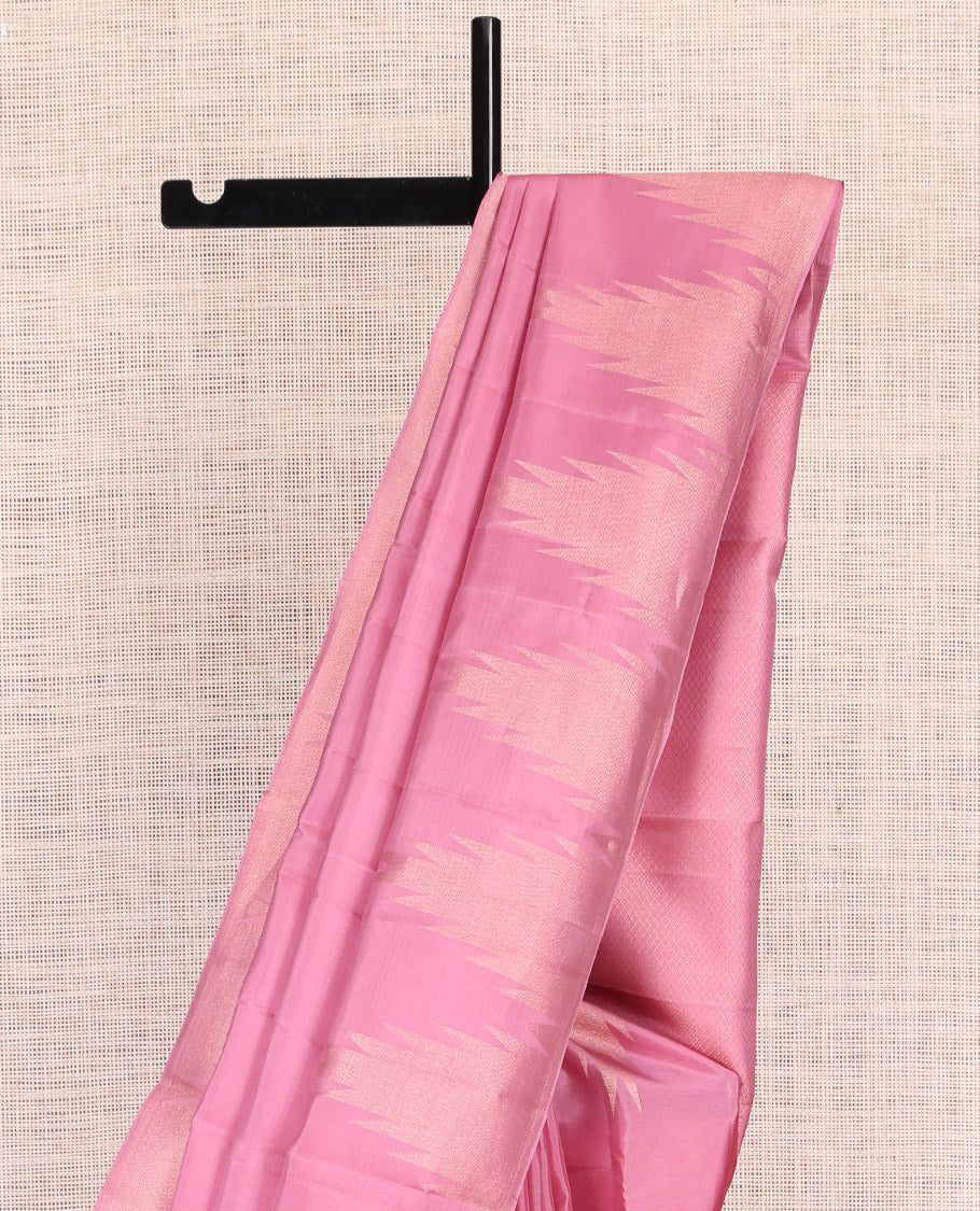 Pink Vasundhara Lite Silk Mix Saree, a Thazampoo Rekku Border, Jaal Pallu, a Matching Blouse