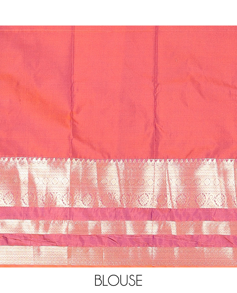 Blue zari buttas budget silk saree, contrast traditional zari varisai pettu border, and pallu of jaal design