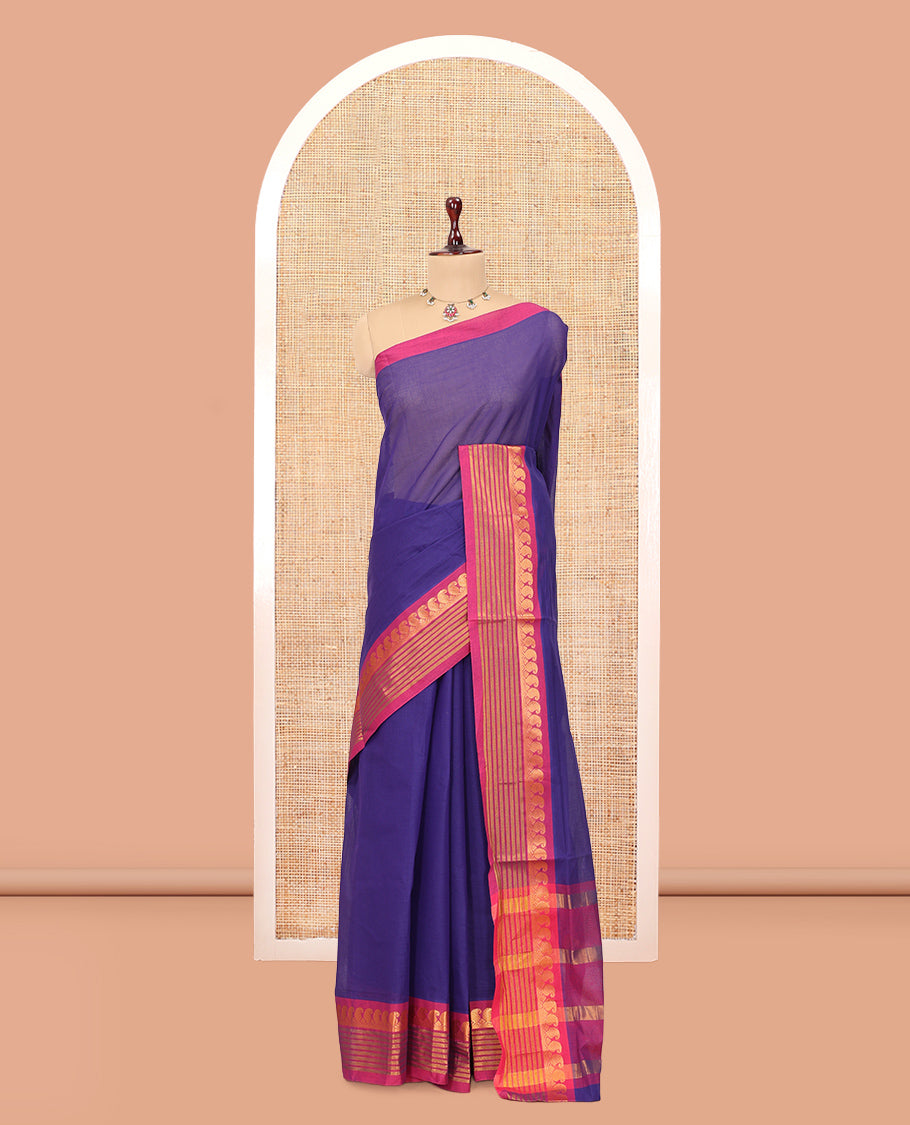 Violet Plain Venkatagiri Cotton Saree