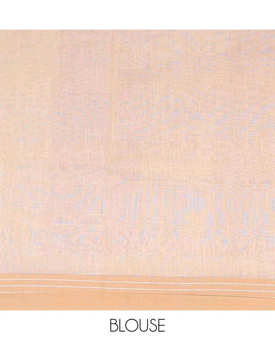 Blue diamond patterned chanderi cotton saree, contrast traditional border of floral multi-color thread embroidery, and printed pallu