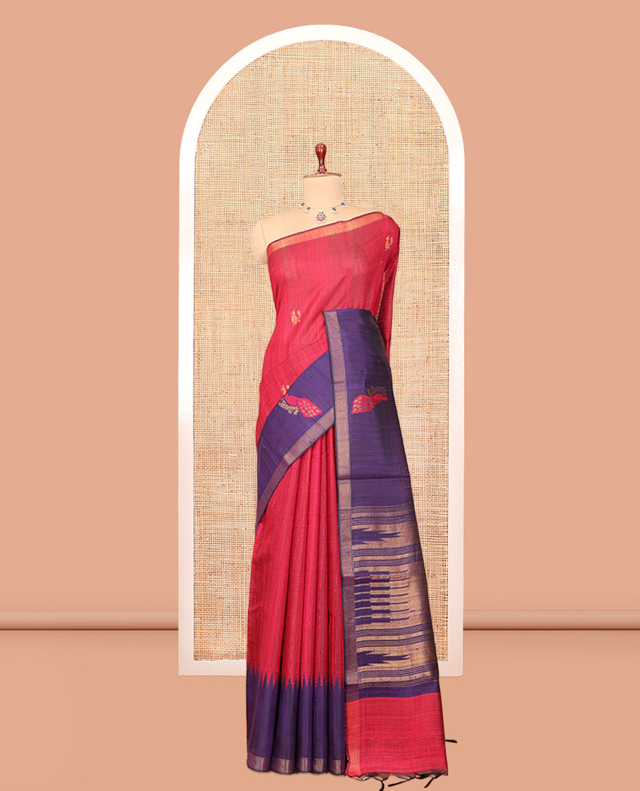 Red Dupion Saree