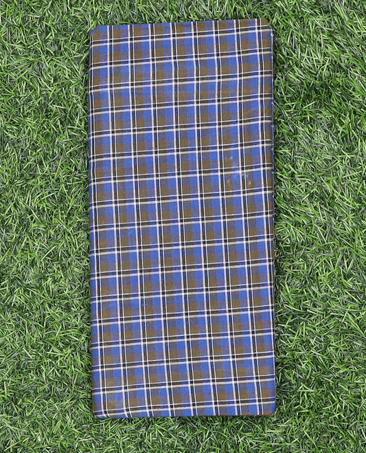Blue medium size checked cotton cozy lungi