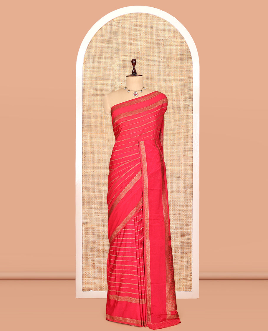 Red Fancy Crepe Saree
