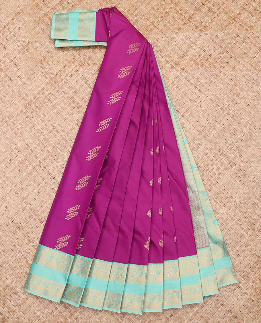 Rani Pink Zari Butta Budget Silk Saree