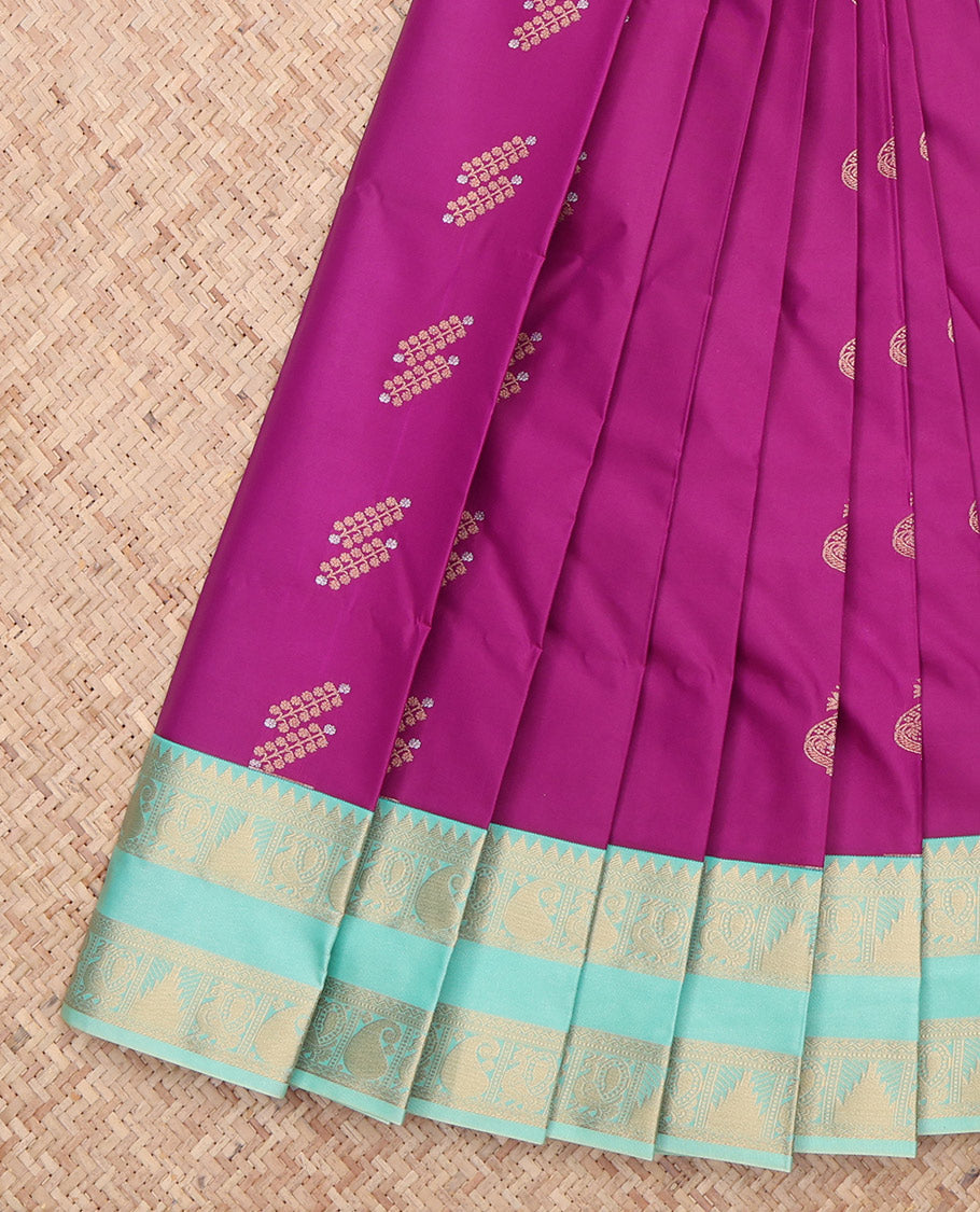 Rani Pink Zari Butta Budget Silk Saree