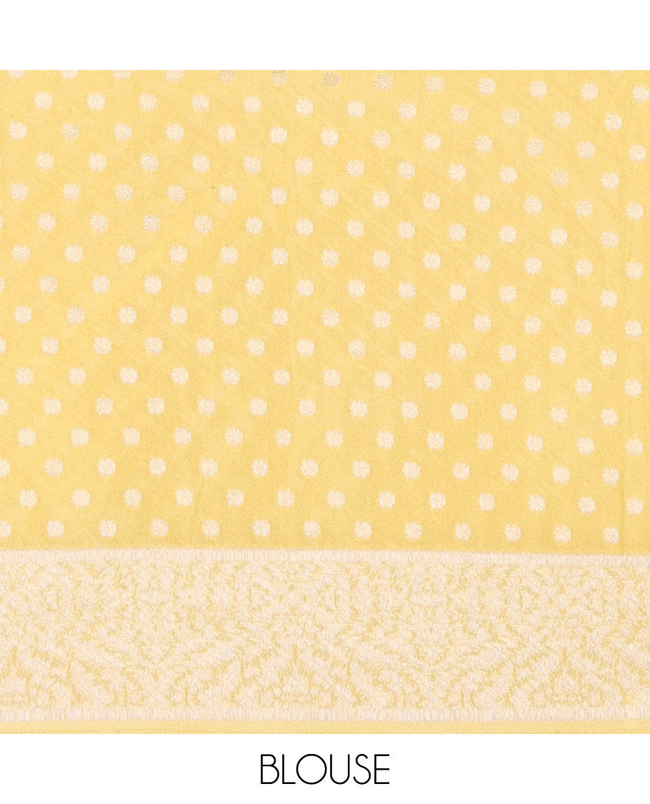 Yellow diagonal striped fancy crepe saree, self-border & pallu of zari designs