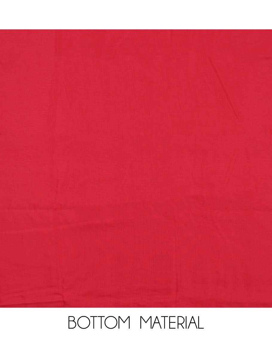 Blue material chudidar set, floral vine printed with thread embroidered top, contrast plain bottom, and sequins striped dupatta