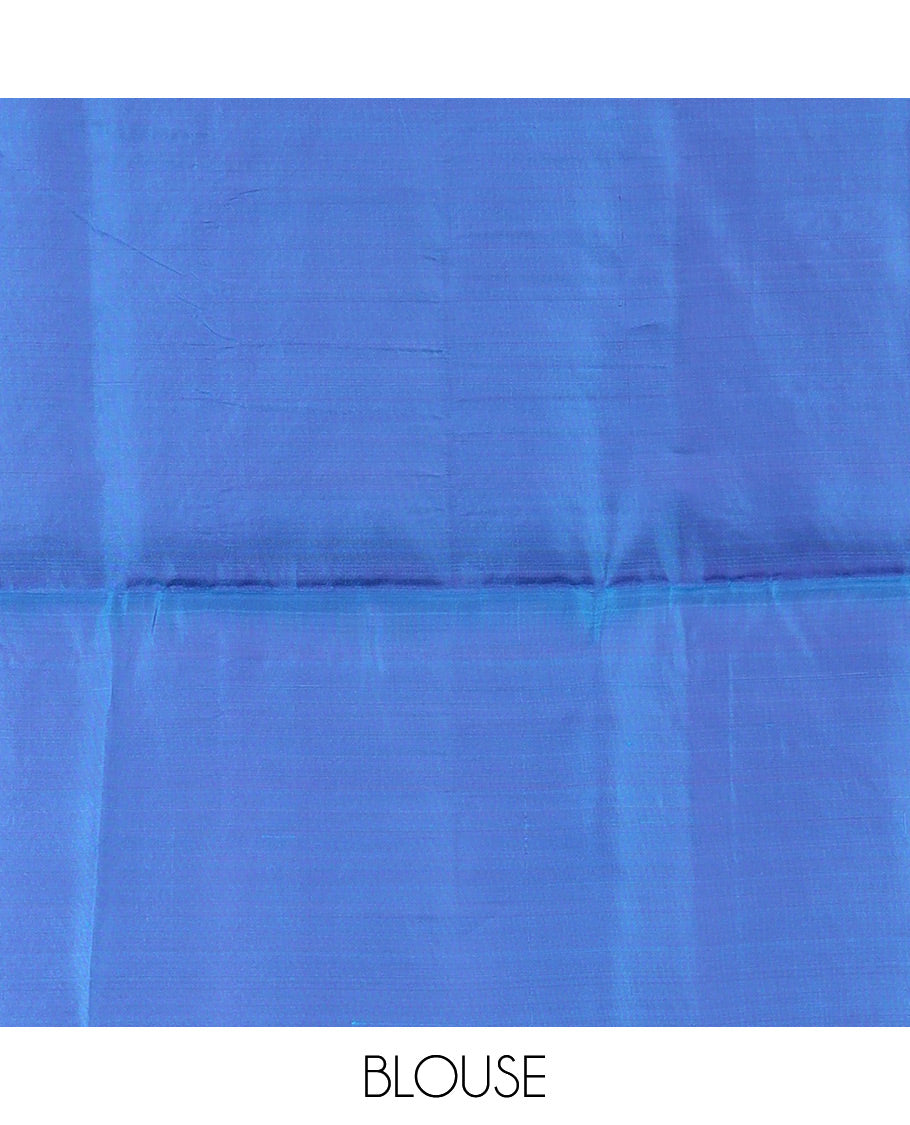 Lavender Semi Uppada Saree Mesmerized with Butterfly Zari Buttas, Complemented by a Contrast Butterfly Motifs Woven Border, Elegantly Framed Pallu of Jaal Designs, and Paired with a Contrast Blouse