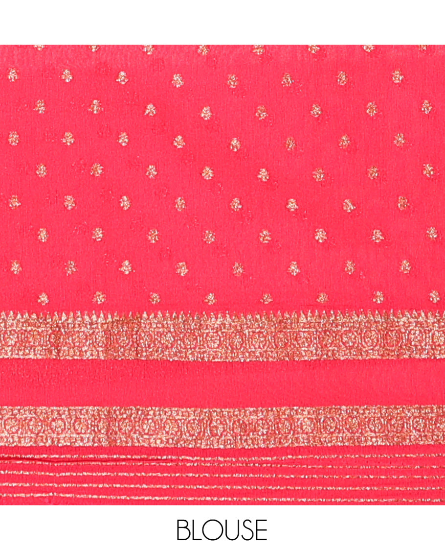 Red Fancy Crepe Saree