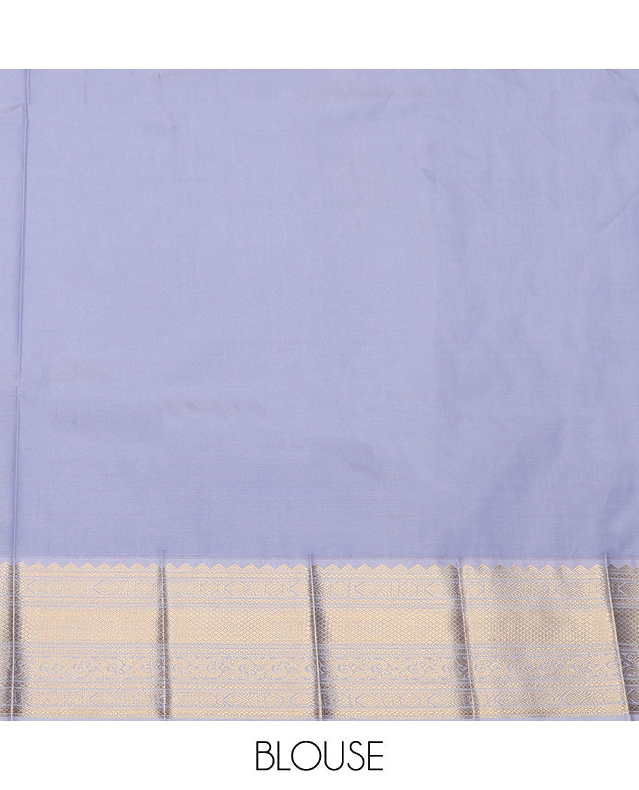 Brown Budget Silk Saree, Majestically Detailed with Zari Buttas and Checks on Its Body, Complemented by a Contrast Traditional Zari Design Border, Grand Jaal Pallu, and Paired with a Contrast Blouse