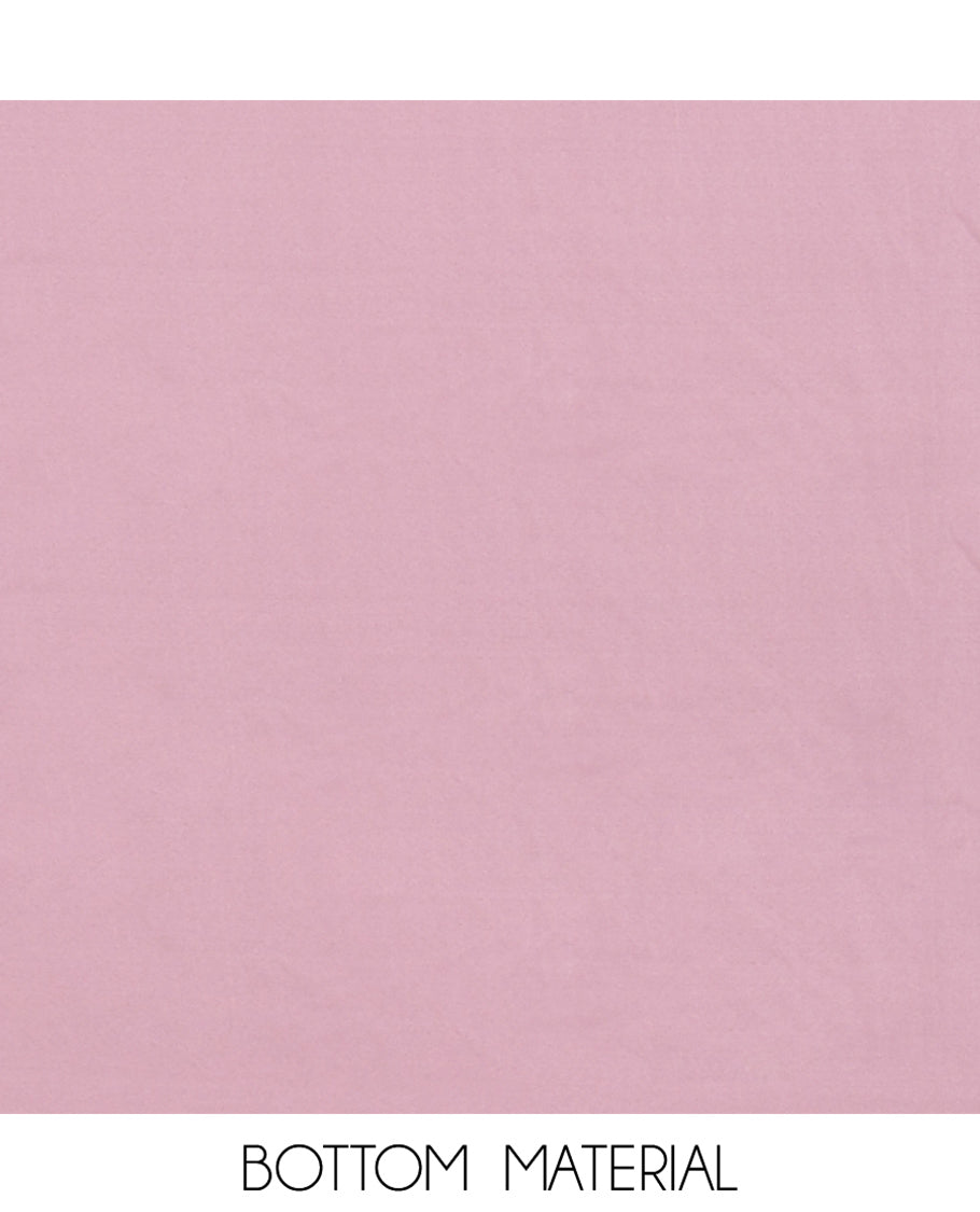 Lavender Material Churidar Set, Elevated with Zari Buttas and Crosia Lace with Mirror Work Chanderi Top, Comes with a Plain Bottom, Zari Woven Chanderi Dupatta