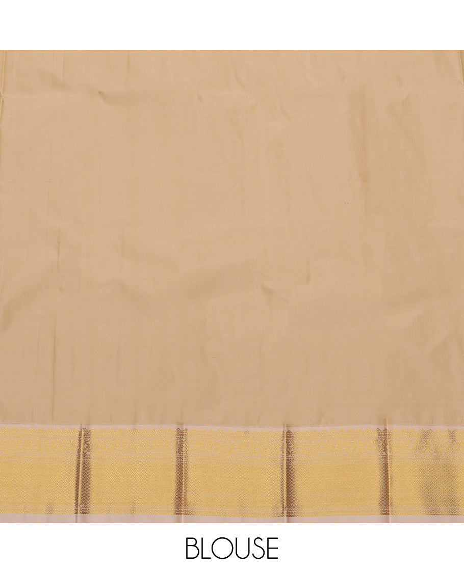 Brown Budget Silk Saree, Prettified with Zari Butta Enclosed Checks On Its Body, Complemented by Contrast Traditional Zari Designs Woven Border, Gleaming Zari Pallu and Paired with a Contrast Blouse