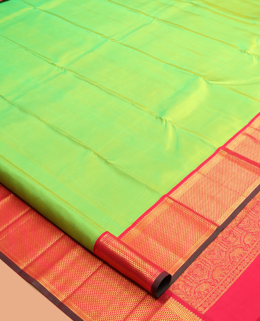 Green Plain Kanchipuram Silk Saree