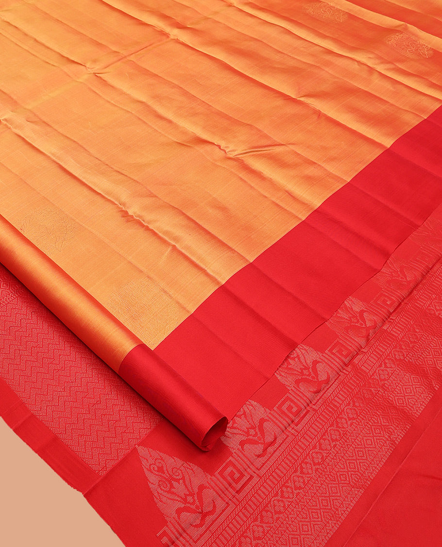 Orange Mayuri Lite Silk Mix Saree