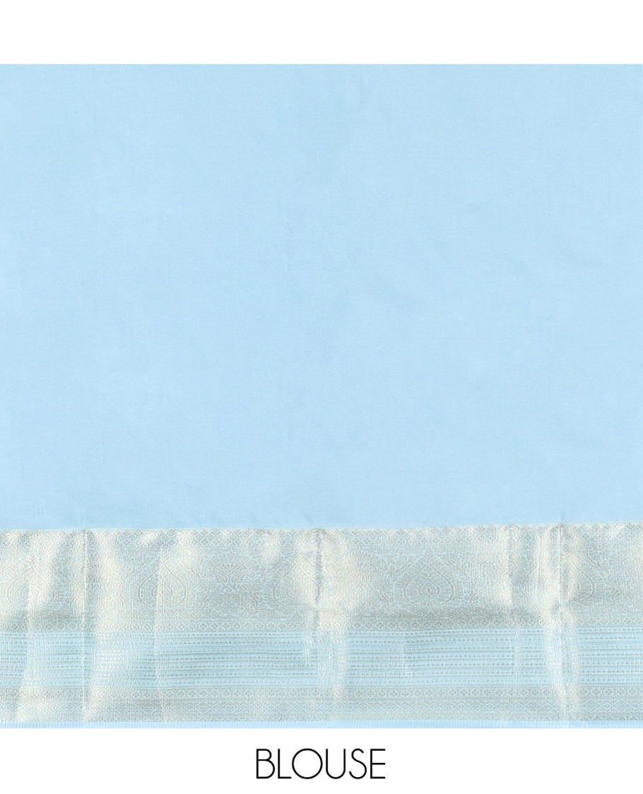 Wine Budget Silk Saree, Embellished with Zari Buttas All Over Its Body, Complemented by a Contrast Traditional Zari Design Border, Sparsely Woven Jaal Pallu, and Paired with a Contrast Blouse