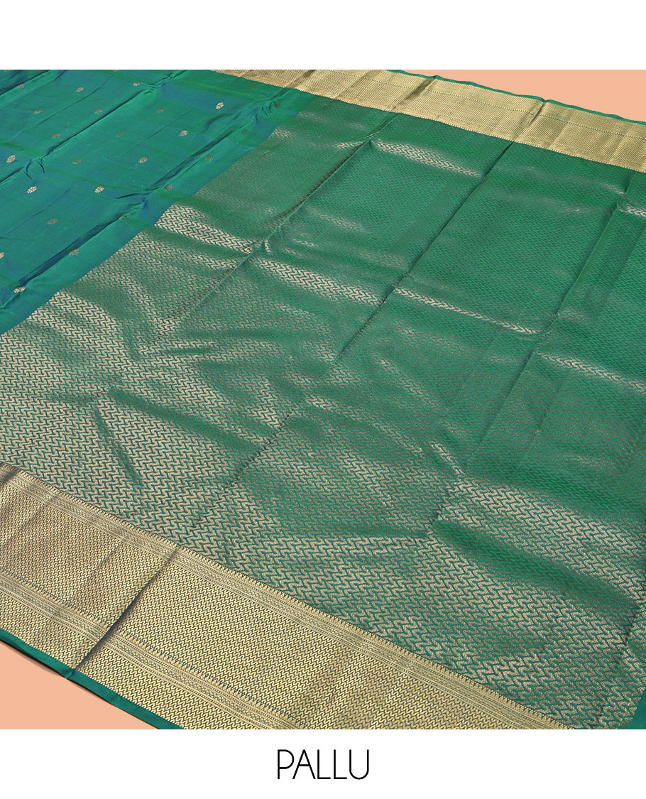 Blue Vasundhara Lite Silk Mix Saree, Dazzled with Zari Buttas, Highlighted by a Zari Border of Vanki Designs, Grand Pallu, and a Matching Blouse
