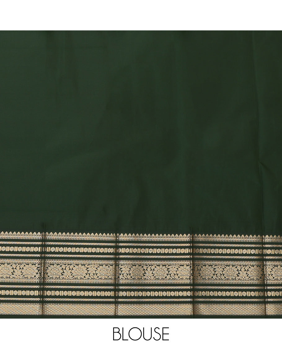 Light Brown Budget Silk Saree, Adorned with Zari Buttas, Complemented by a Contrast Traditional Zari Border, Grand Pallu, and Contrast Blouse