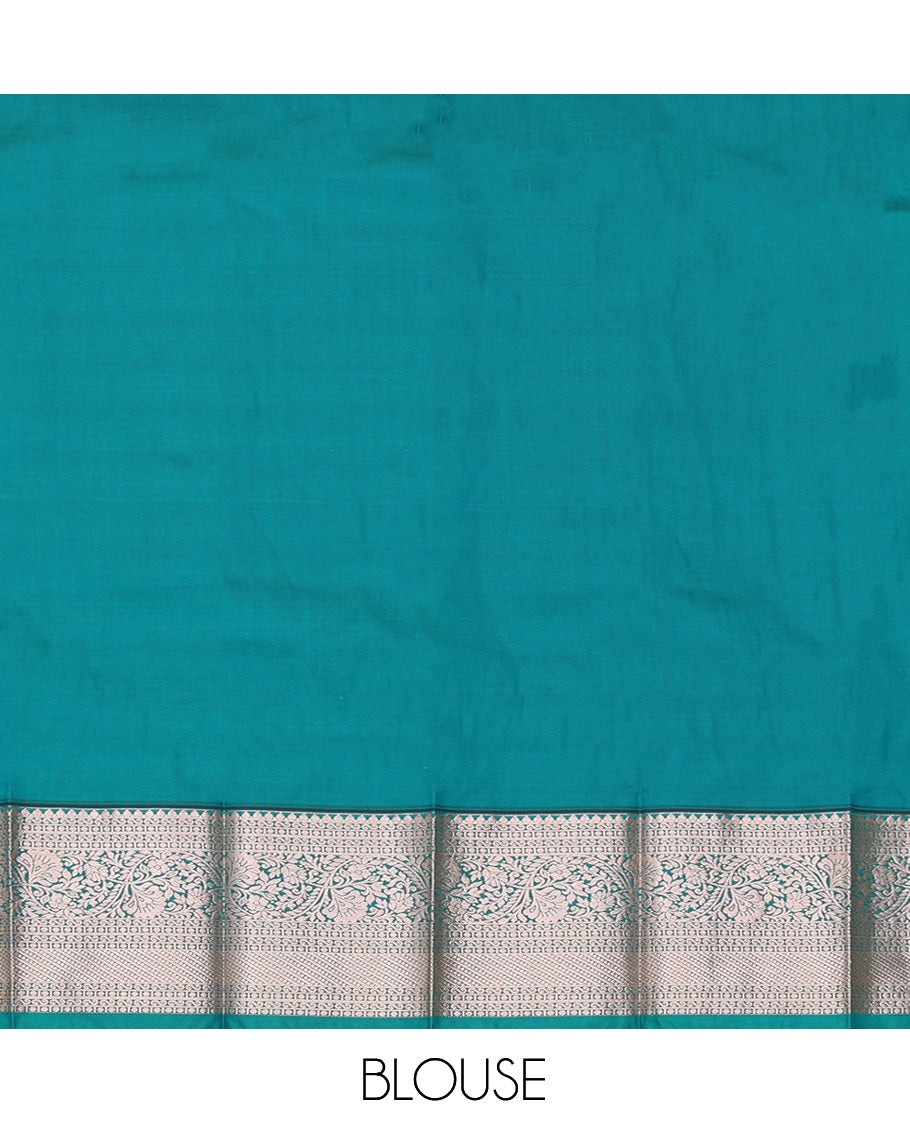 Purple Budget Silk Saree, Decorated with Zari Buttas, Complemented by Contrast Traditional Zari Border, an Intricate Pallu and a Contrast Blouse