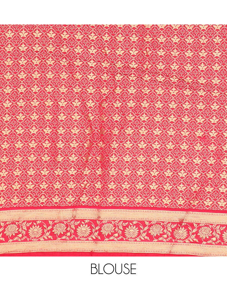 Cream meenakari floral motifs dola silk saree, contrast traditional zari border, and intricate pallu