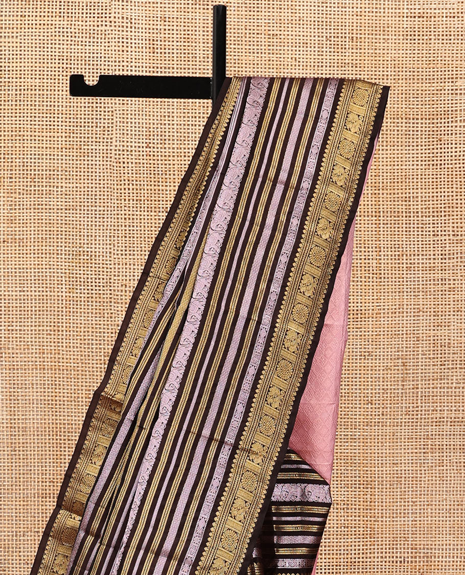 Coffee Brown Vasundhara Lite-Silk Mix Saree