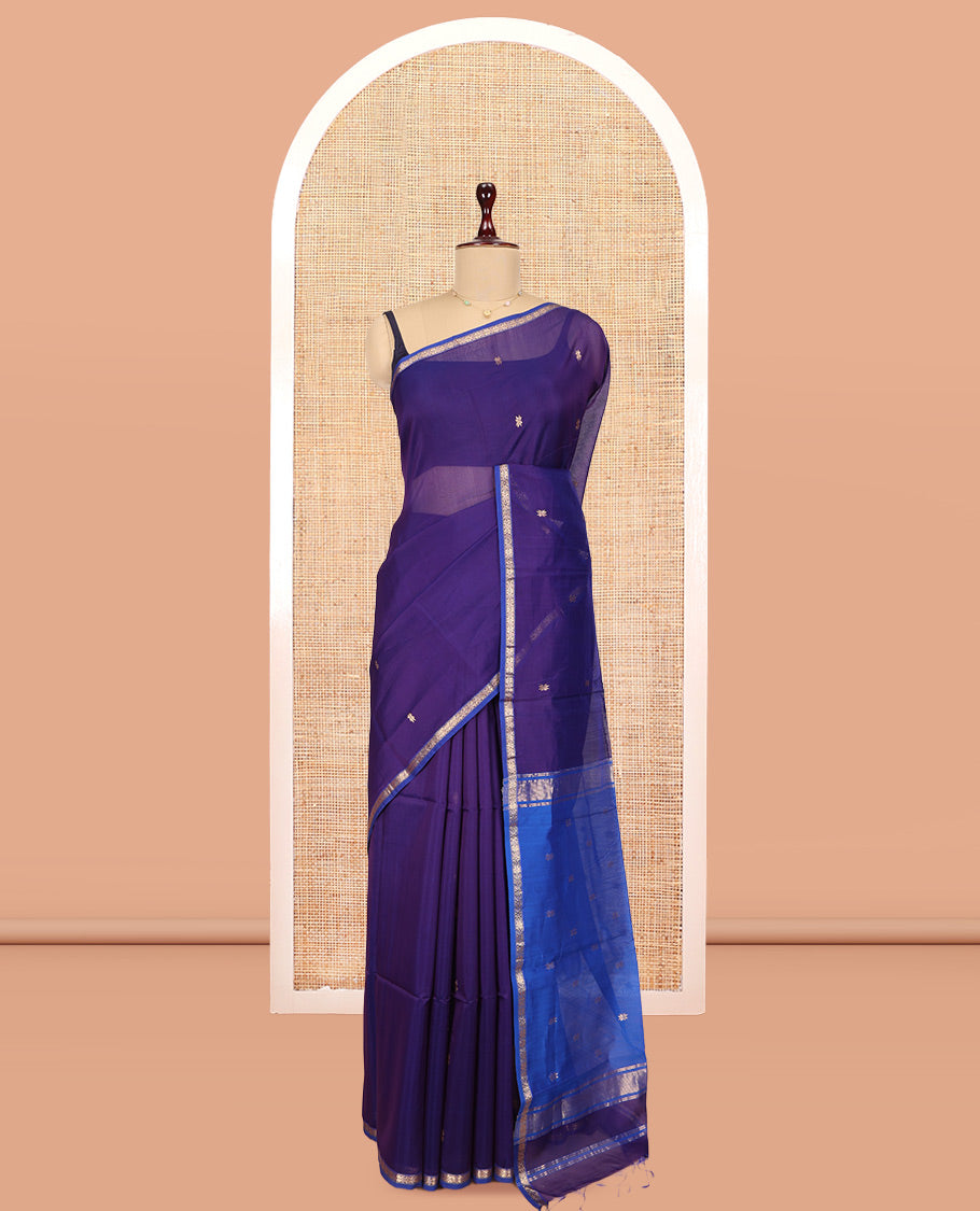 Blue Maheshwari Cotton Saree