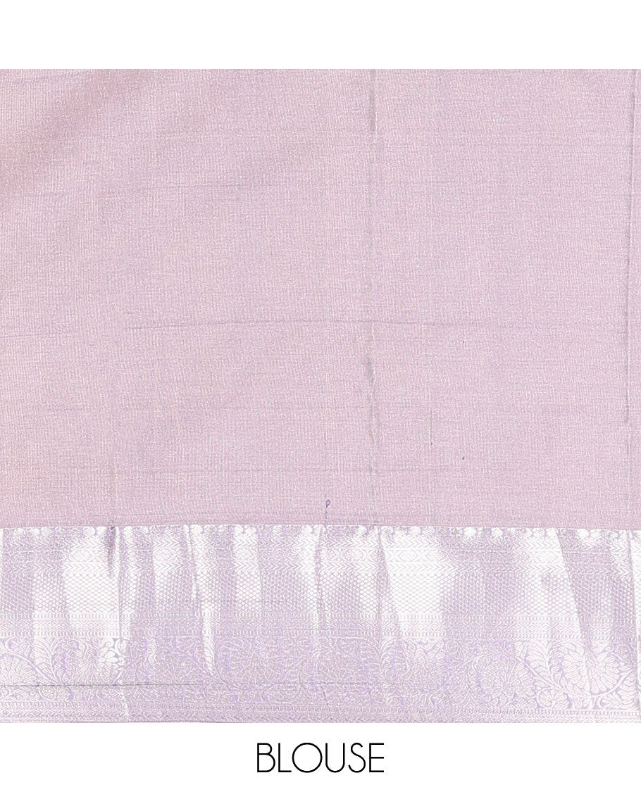 Blue zari buttas budget silk saree, contrast traditional zari border, and jaal pallu