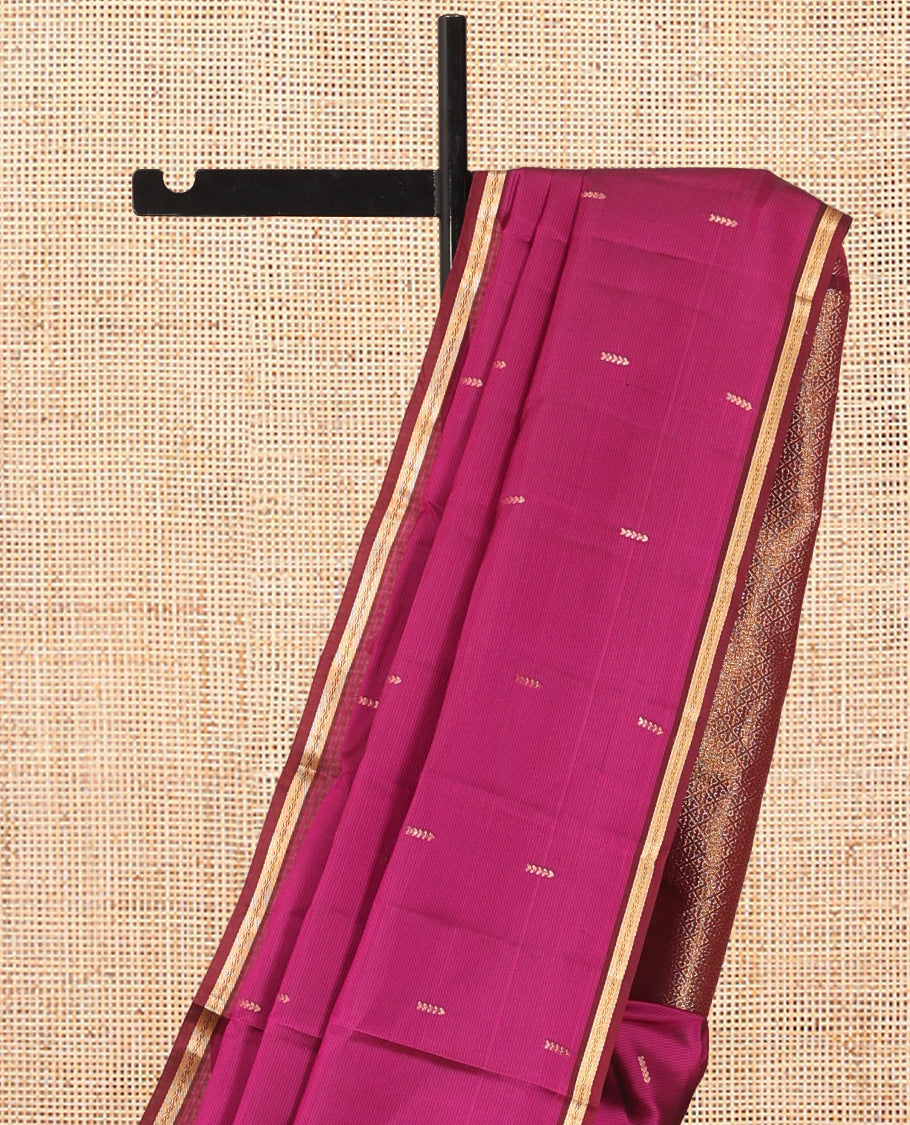 Purple Vasundhara Lite Silk Mix Saree, Embellished with Zari Buttas, a Contrast Piping Zari Border, Grand Jaal Pallu, and a Contrast Blouse