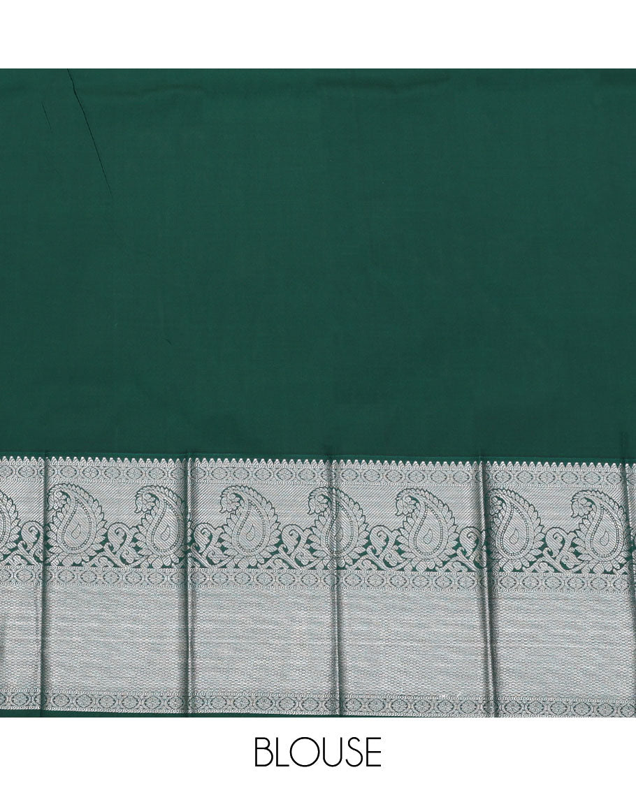 Purple Budget Silk Saree, Detailed with Triangle Zari Buttas All Over Its Body, Complemented by a Contrast Traditional Zari Design Border, Grand Jaal Pallu, and Paired with a Contrast Blouse