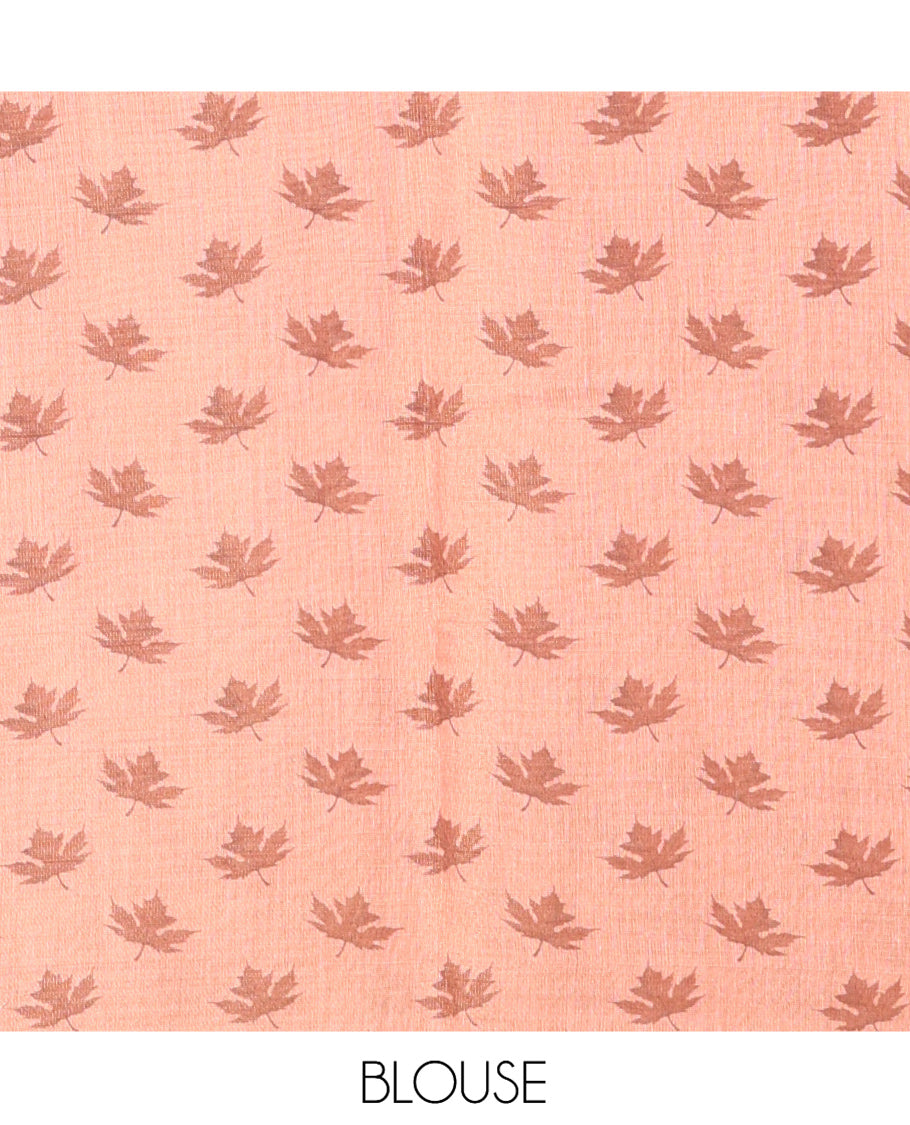 Borderless Pink Tissue Cotton Saree