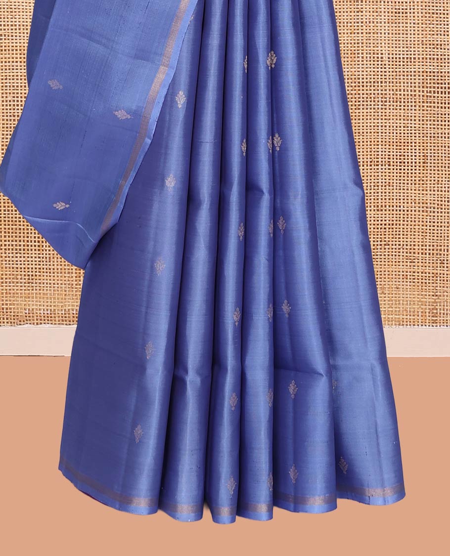 Blue Mayuri Lite Silk Mix Saree