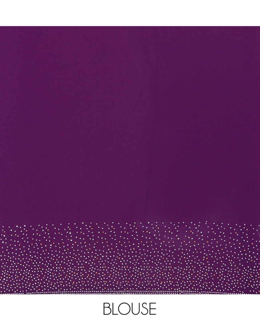 Violet Plain 60-Gm Georgette Saree
