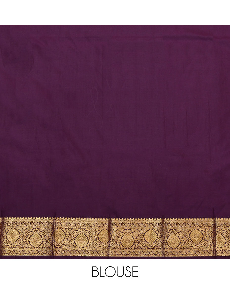 Red Budget Silk Saree, Elegantly Framed with Zari Stripes, Complemented by a Contrast Traditional Zari Border, Grand Pallu, and a Contrast Blouse