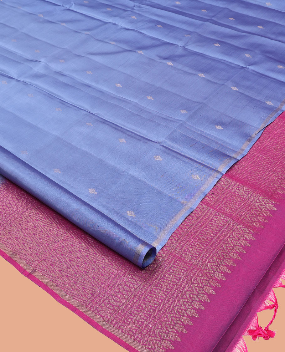 Blue Mayuri Lite Silk Mix Saree