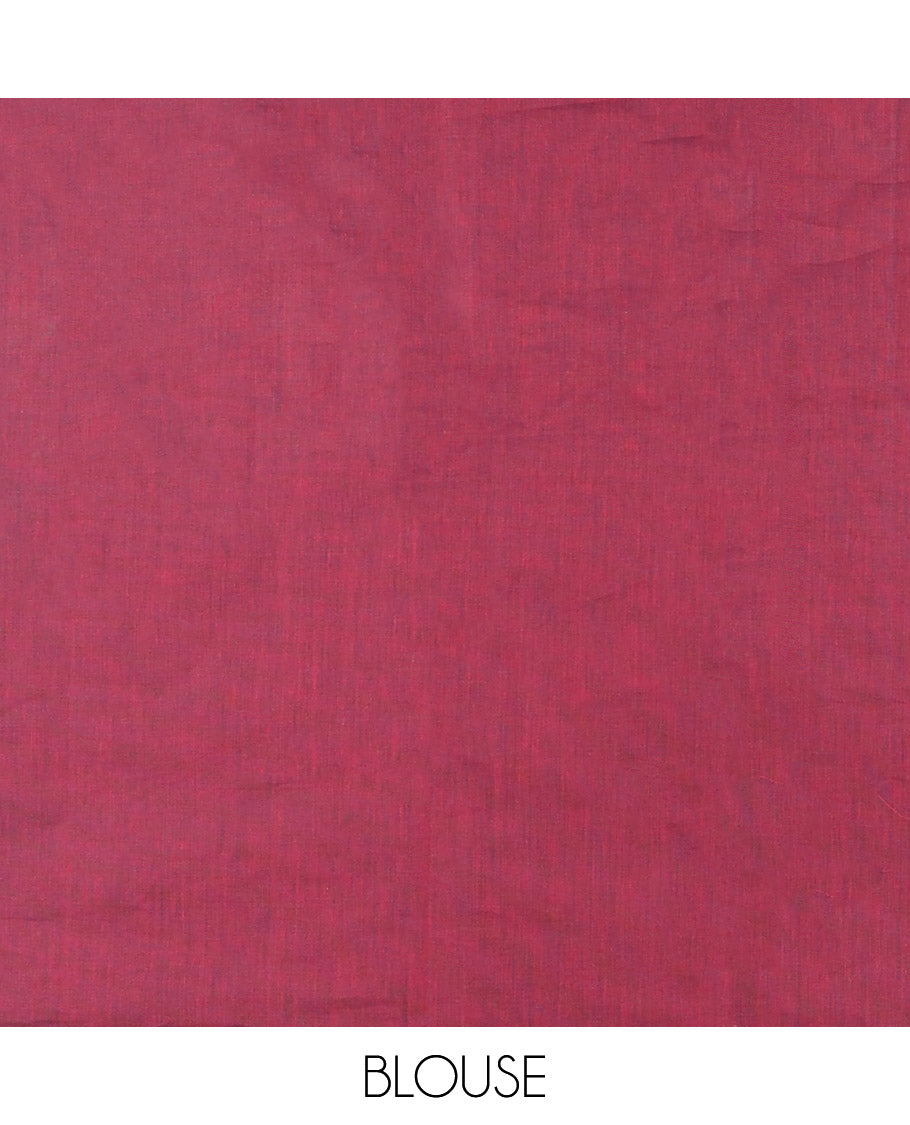 Maroon Coimbatore Cotton Saree, Beautified with Circle Buttas All Over Its Body, Subtly Made Border Steeped with Circle Designs, Pallu Mirrors the Same Body Design, and Paired with a Matching Blouse