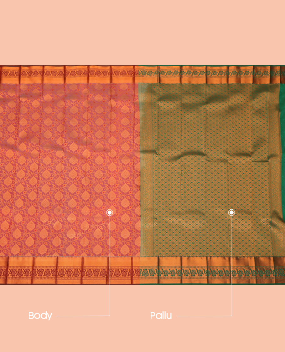 Pink Budget Silk Saree, Beautified with Jacquard Design, a Contrast Traditional Zari Border, Grand Pallu, and a Contrast Blouse