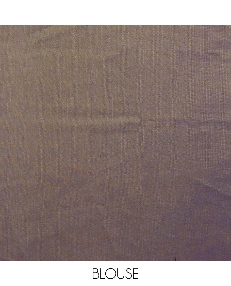 Borderless pink Combatiore cotton saree with triangle buttas, contrast pallu of unique designs