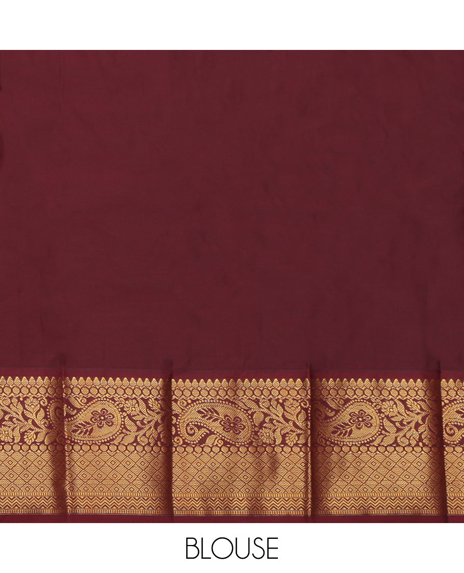 Yellow Chevron Stripes Budget Silk Saree